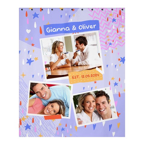 Personalized Couple Photo Name Shower Curtain By Joe 60 x72  Curtain