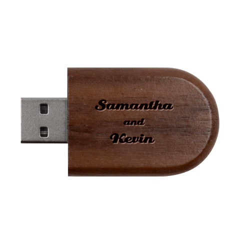 Personalized Heart Name Wood Oval Usb Flash Drive By Joe USB