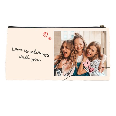 Personalized Heart Collage Photo Pencil Case By Katy Back