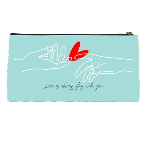 Personalized Finger Heart Collage Photo Pencil Case By Katy Back