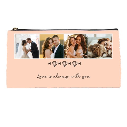 Personalized Collage Diamond Photo Pencil Case By Katy Front