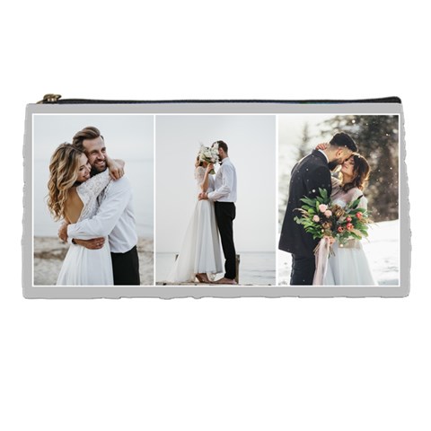 Personalized Wedding Rings Collage Photo Pencil Case By Katy Front