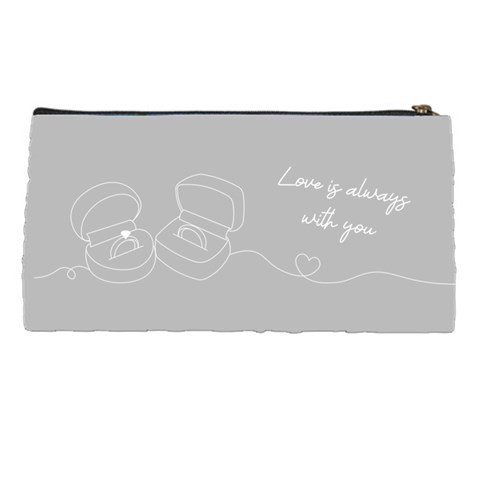 Personalized Wedding Rings Collage Photo Pencil Case By Katy Back