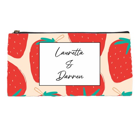 Personalized Fruit Pattern Name Pencil Case By Katy Front