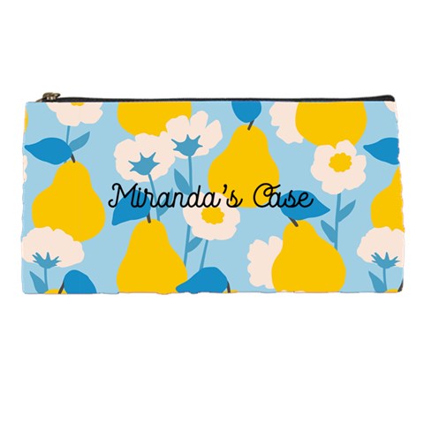 Personalized Fruit Flower Pattern Name Pencil Case By Katy Front