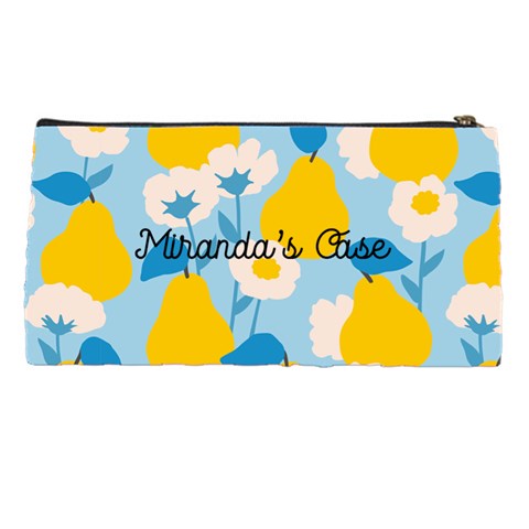 Personalized Fruit Flower Pattern Name Pencil Case By Katy Back