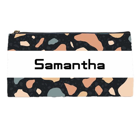 Personalized Stone Pattern Name Pencil Case By Katy Front