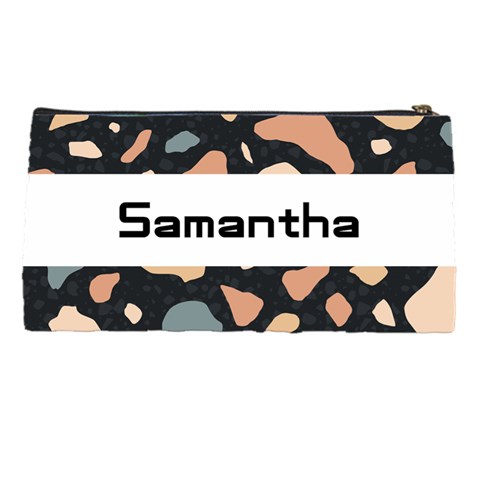 Personalized Stone Pattern Name Pencil Case By Katy Back