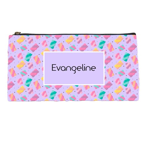 Personalized Cotton Candy Pattern Name Pencil Case By Katy Front