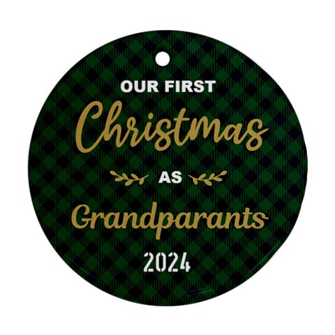 Personalized Our First Christmas Name Any Text Photo Round Ornament By Joe Front