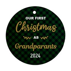 Personalized Our First Christmas Name Any Text Photo Round Ornament - Round Ornament (Two Sides)