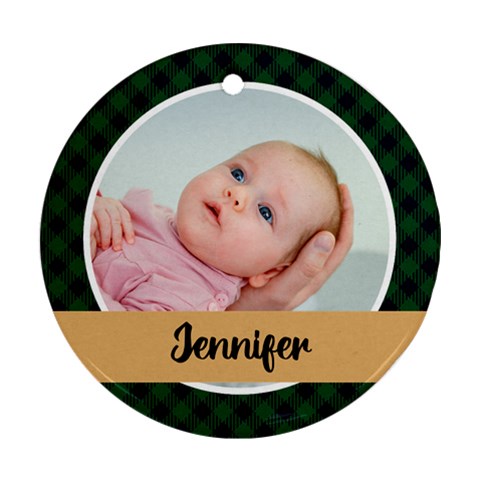 Personalized Our First Christmas Name Any Text Photo Round Ornament By Joe Back