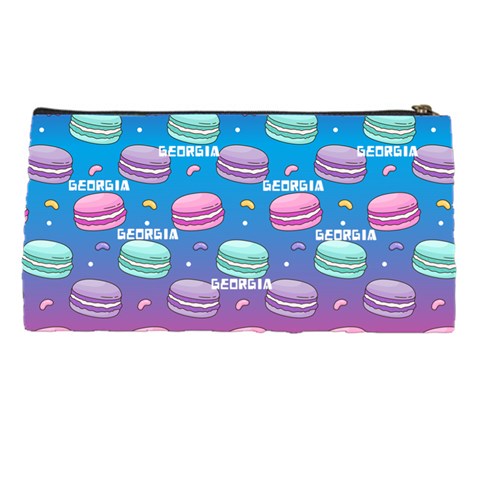 Personalized Macaron Pattern Name Pencil Case By Katy Back