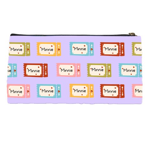 Personalized Tickers Pattern Name Pencil Case By Katy Back