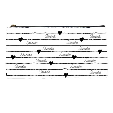 Personalized Heart Line Name Pencil Case By Katy Front