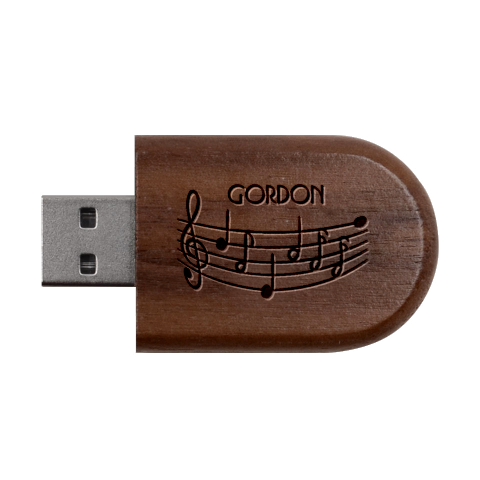 Personalized Music Name Wood Oval Usb Flash Drive By Katy USB