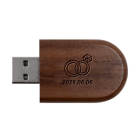 Personalized Wedding Rings Name Wood Oval Usb Flash Drive By Katy USB