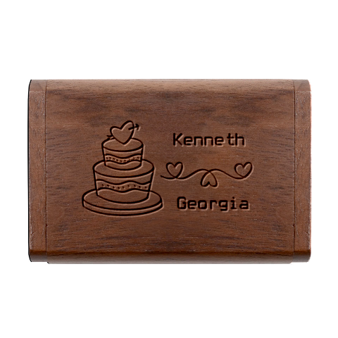 Personalized Wedding Cake Name Wood Oval Usb Flash Drive By Katy Box