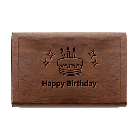 Personalized Happy Birthday Name Wood Oval Usb Flash Drive By Katy Box