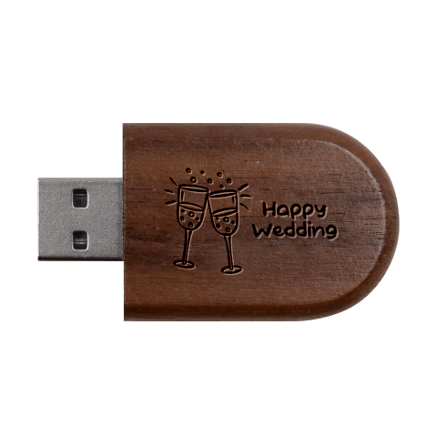 Personalized Wines Name Wood Oval Usb Flash Drive By Katy USB