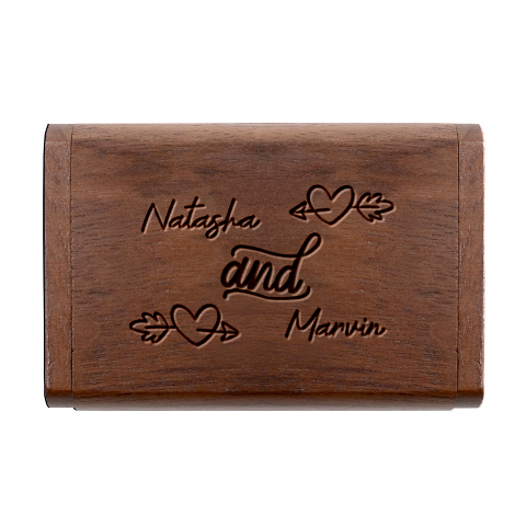 Personalized Love Line Name Wood Oval Usb Flash Drive By Katy Box