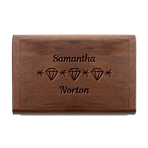 Personalized Diamond Name Wood Oval Usb Flash Drive By Katy Box