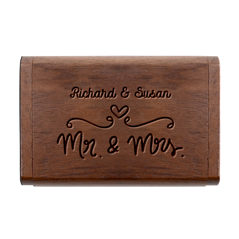 Personalized Wedding Name Wood Oval Usb Flash Drive By Katy Box