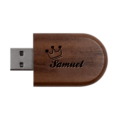 Personalized Birthday Name Wood Oval Usb Flash Drive By Katy USB