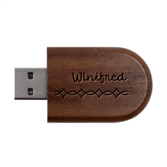 Personalized Totem Name Wood Oval USB Flash Drive