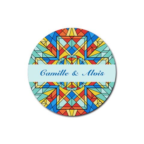 Personalized Church Name Rubber Coaster (round) By Katy Front