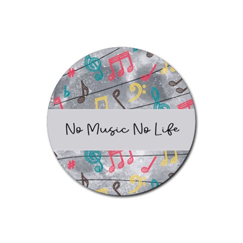 Personalized Music Name Rubber Coaster (round) By Katy Front