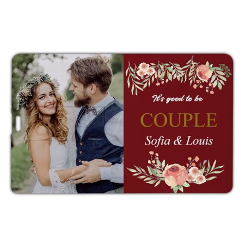 Personalized Name Any Text Couple Wedding Memories Gift Name Card Style Usb Flash Drive By Joe Front