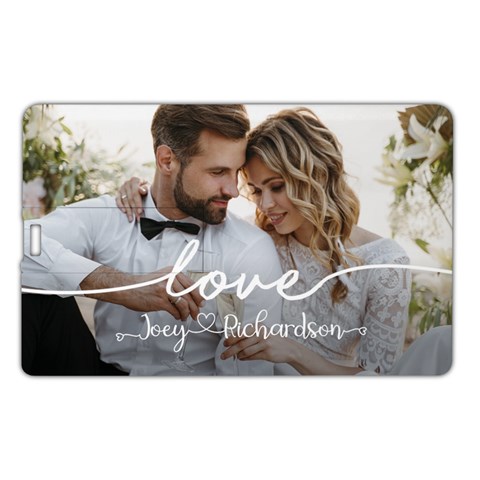 Personalized Name Any Text Couple Wedding Memories Gift Name Card Style Usb Flash Drive By Joe Front