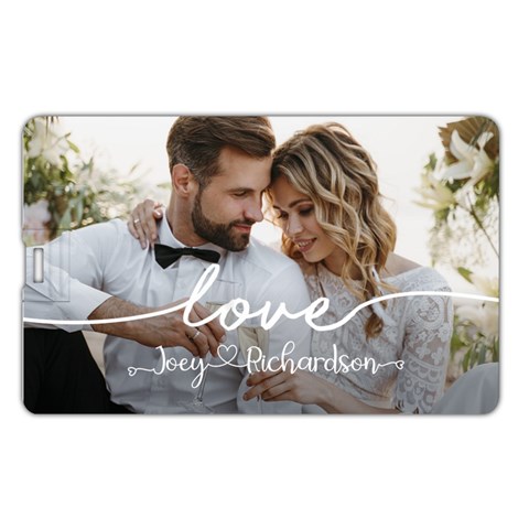 Personalized Name Any Text Couple Wedding Memories Gift Name Card Style Usb Flash Drive By Joe Back