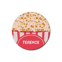 Personalized Popcorn Name Rubber Coaster (Round)