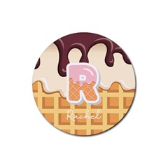Personalized Ice Cream Name Rubber Coaster (Round)