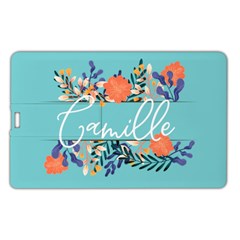Personalized Floral Name Any Text Name Card Style USB Flash Drive