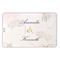 Personalized Name Any Text Couple Wedding Memories Gift Name Card Style USB Flash Drive