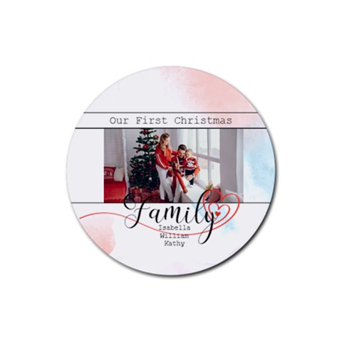 Personalized Family Photo Rubber Coaster (round) By Katy Front