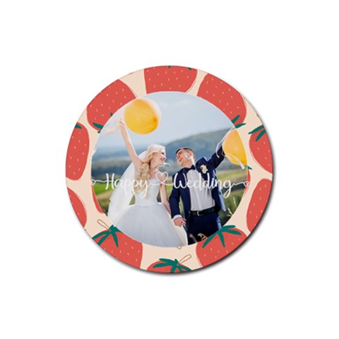 Personalized Fruits Theme Photo Rubber Coaster (round) By Katy Front