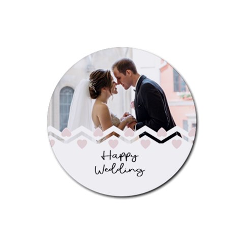 Personalized Love Frame Photo Rubber Coaster (round) By Katy Front