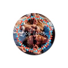 Personalized Colorful Frame Photo Rubber Coaster (Round)