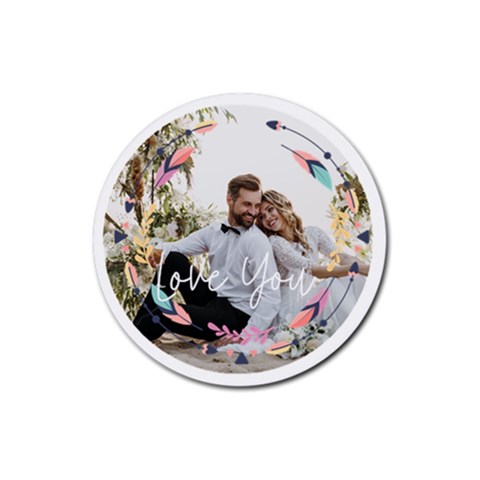 Personalized Ethnic Style Photo Rubber Coaster (round) By Katy Front