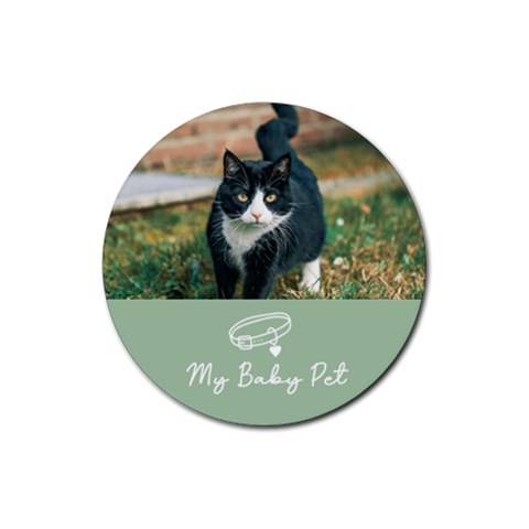 Personalized Pets Photo Rubber Coaster (round) By Katy Front