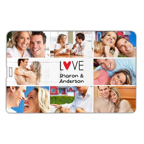 Personalized Love Photo Any Text Gift Name Card Style Usb Flash Drive By Joe Front