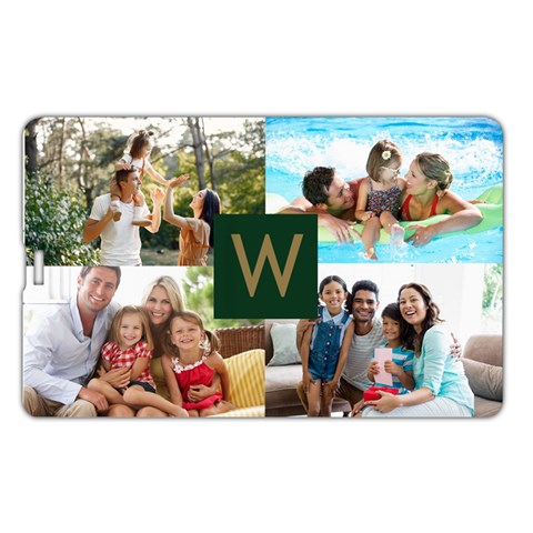 Personalized Photo Initial Family Name Card Style Usb Flash Drive By Joe Back