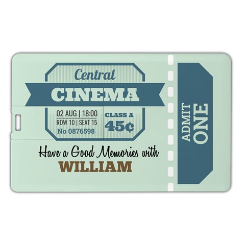 Personalized Retro Cinema Ticket Have A Good Memories With Name Name Card Style Usb Flash Drive By Joe Front