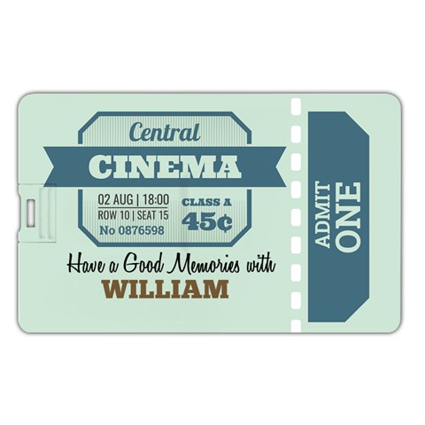 Personalized Retro Cinema Ticket Have A Good Memories With Name Name Card Style Usb Flash Drive By Joe Back