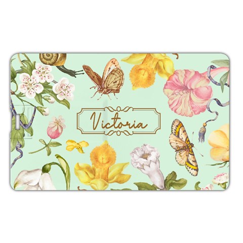 Personalized Floral Name Card Style Usb Flash Drive By Joe Back