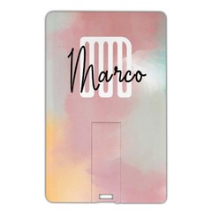 Personalized Watercolor Initial Name Card Style USB Flash Drive